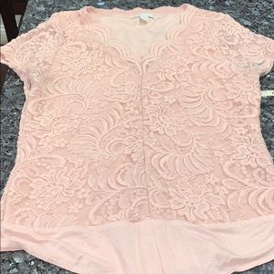NY&Co pink lace lined bodysuit